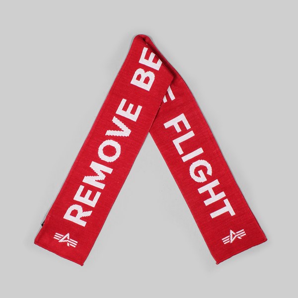 ALPHA INDUSTRIES REMOVE BEFORE FLIGHT SCARF RED 