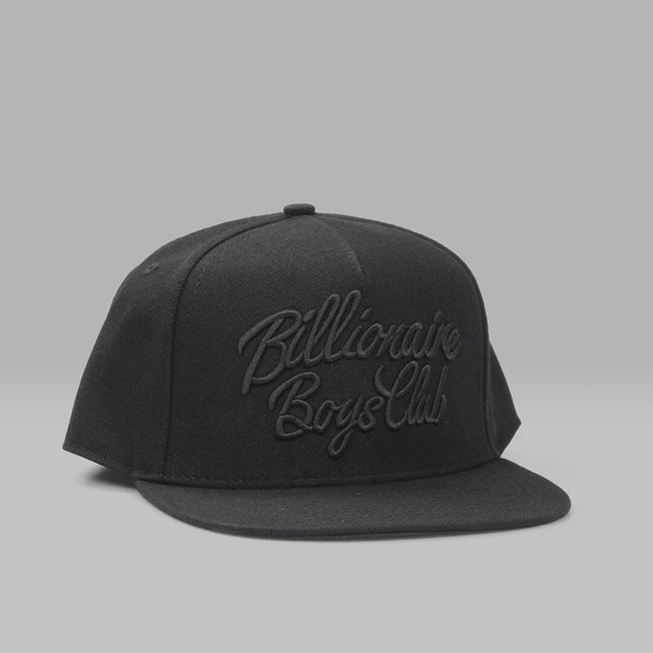 BILLIONAIRE BOYS CLUB SCRIPT LOGO SNAPBACK CAP BLACK