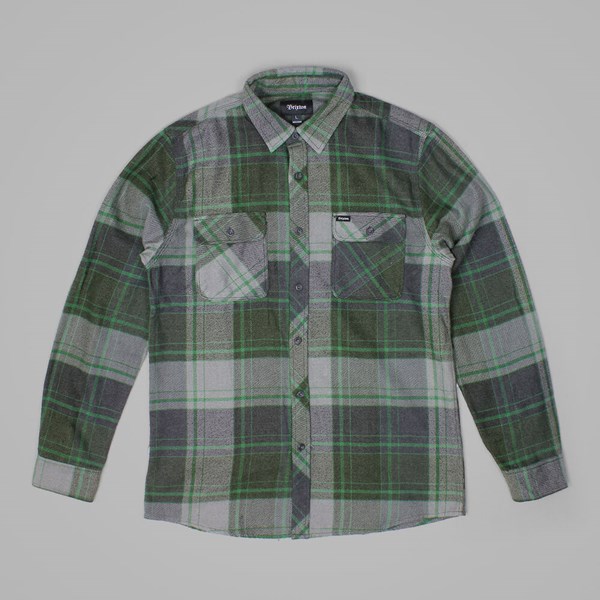 BRIXTON BOWERY LS FLANNEL SHIRT FOREST GREEN
