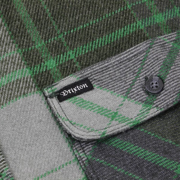 BRIXTON BOWERY LS FLANNEL SHIRT FOREST GREEN