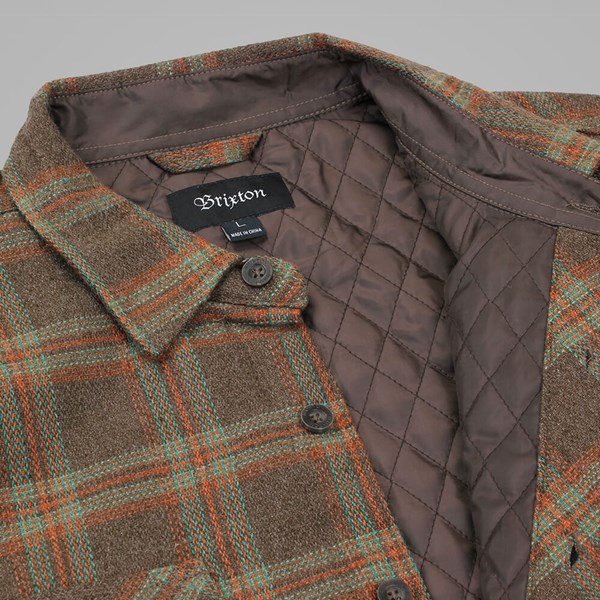 BRIXTON MANCHESTER QUILTED LS FLANNEL SHIRT BROWN