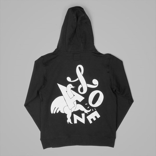 BY PARRA ALONE HOODED SWEAT BLACK 