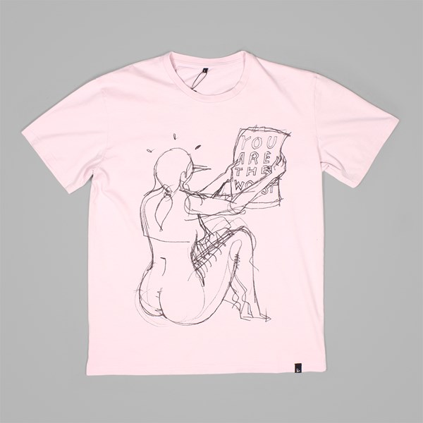 BY PARRA THE WORST SS TEE STONEWASHED PINK 