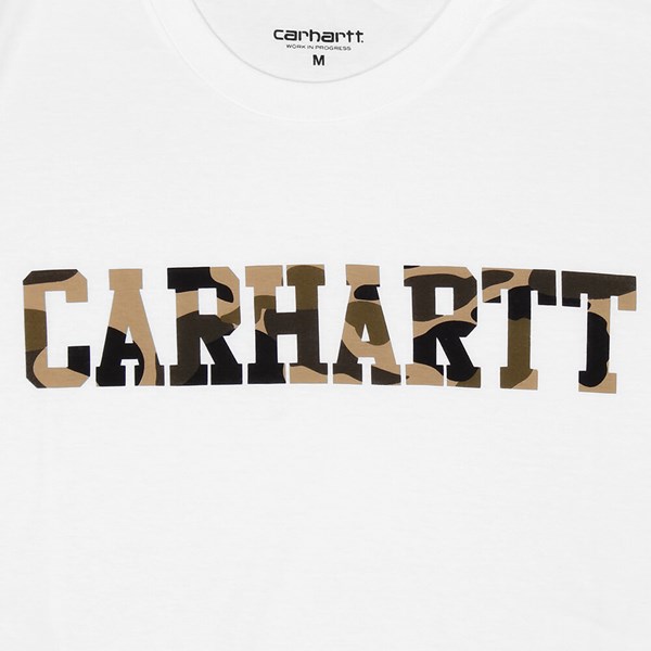CARHARTT COLLEGE T SHIRT WHITE-CAMO DUCK