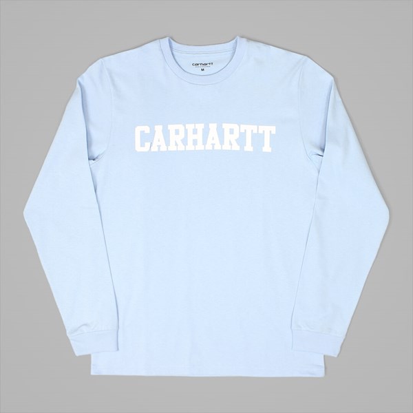 CARHARTT LS COLLEGE T-SHIRT SOFT BLUE WHITE 
