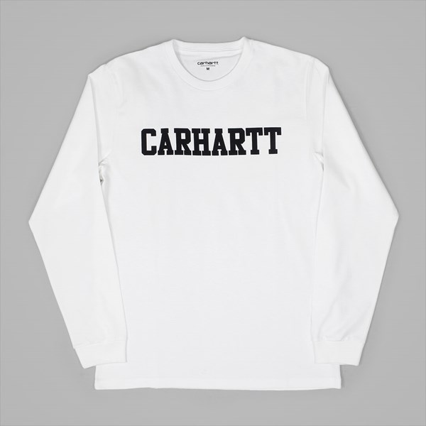 CARHARTT LS COLLEGE T-SHIRT WHITE NAVY 