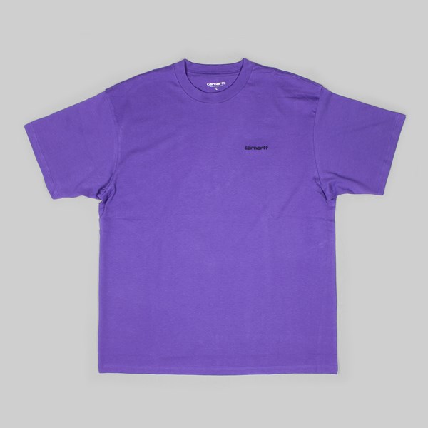 CARHARTT SCRIPT EMBROIDERY SS T-SHIRT FROSTED VIOLET 