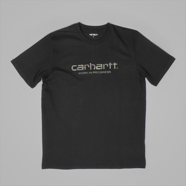 CARHARTT WIP SCRIPT SS T-SHIRT BLACK CAMO