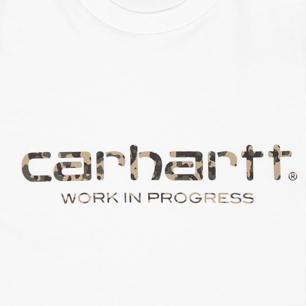 CARHARTT WIP SCRIPT T SHIRT WHITE-CAMO STAIN