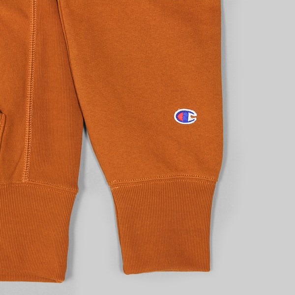 CHAMPION REVERSE WEAVE HOODED SWEAT BROWN 