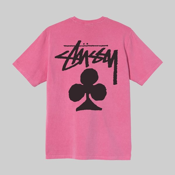 STUSSY CLUB PIGMENT DYED SS T-SHIRT PINK 