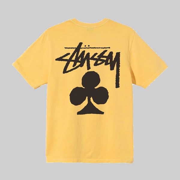 STUSSY CLUB PIGMENT DYED SS T-SHIRT YELLOW 