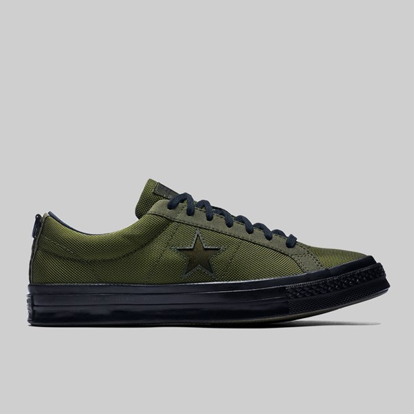 olive green and black converse