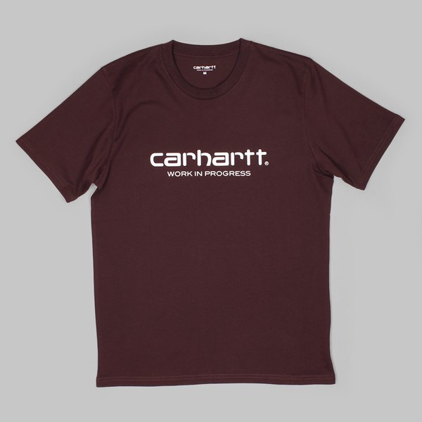 Carhartt Wip Script T Shirt Damson White
