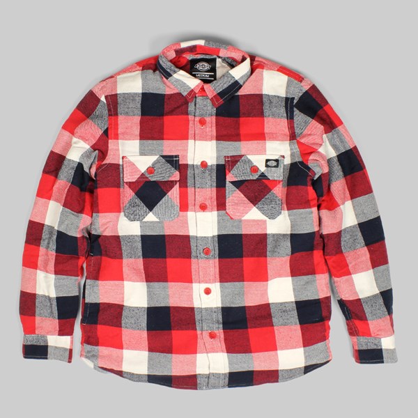 Dickies Saranac Quilted Lined Shirt Red | Dickies Shirts