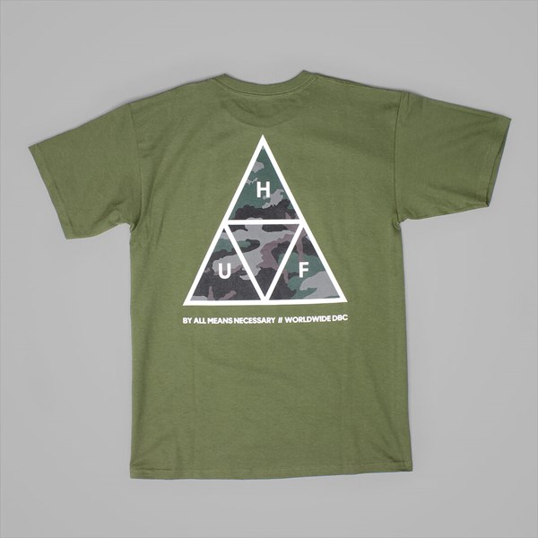 HUF MUTED MILITARY TRIPLE TRIANGLE T SHIRT MILITARY
