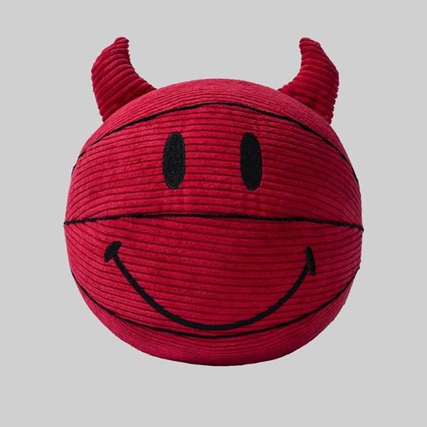 MARKET SMILEY DEVIL PLUSH BASKETBALL RED 