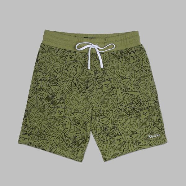 RIP N DIP NERM LEAF PATTERN FRENCH TERRY SHORT OLIVE  