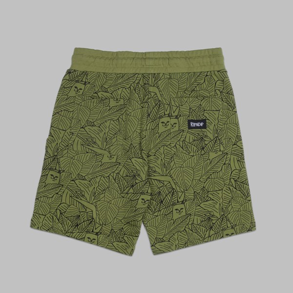 RIP N DIP NERM LEAF PATTERN FRENCH TERRY SHORT OLIVE  