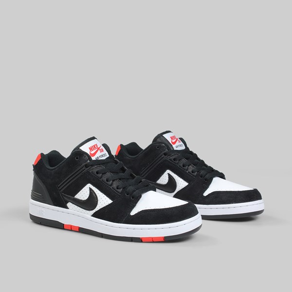 NIKE SB AIR FORCE II LOW BLACK ANTHRACITE WHITE RED 