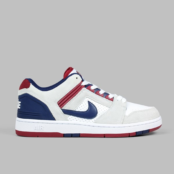 NIKE SB AIR FORCE II LOW WHITE BLUE VOID RED CRUSH 