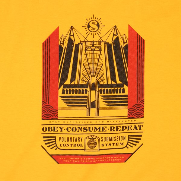 OBEY CHURCH OF CONSUMPTION TEE GOLD 