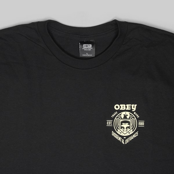 OBEY DISSENT & DEFIANCE EAGLE SS TEE BLACK 