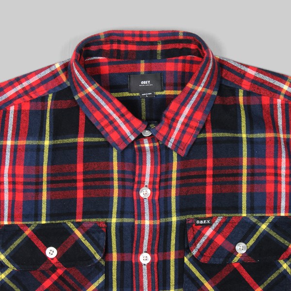 OBEY NELSON WOVEN LS SHIRT BLACK MULTI | Obey Shirts
