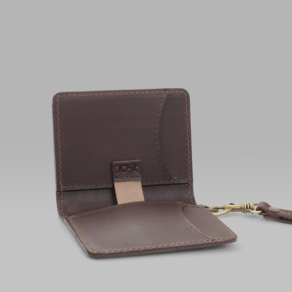POLAR SKATE CO. CARD WALLET LEATHER BROWN 