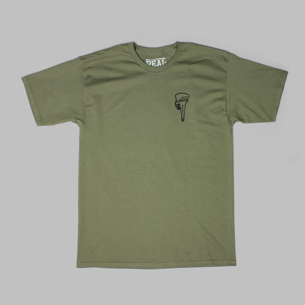 REAL SKATEBOARDS 'WRENCH JUSTICE' TEE GREEN