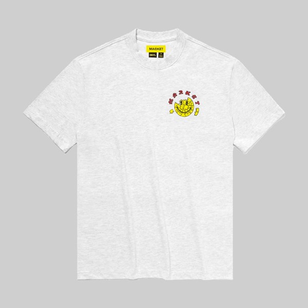 MARKET SMILEY PEICE OF MIND SS TEE ASH GREY 
