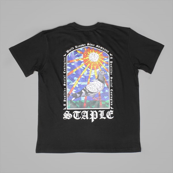 STAPLE PIGEON STAINED GLASS T-SHIRT BLACK 