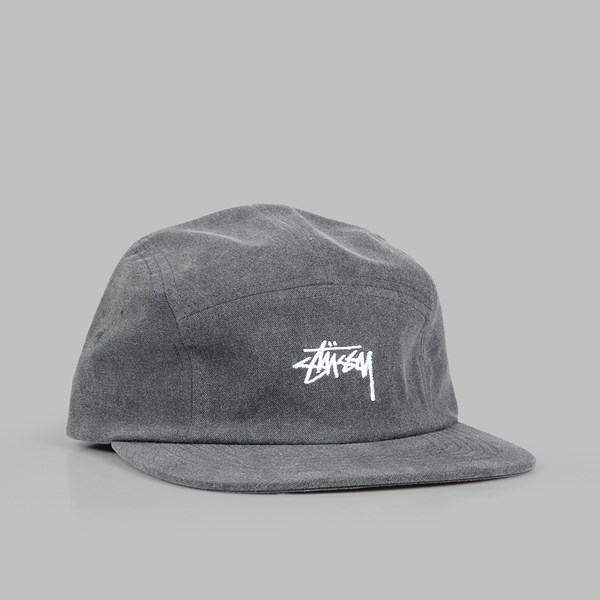 STUSSY WASHED OXFORD CANVAS CAP BLACK  