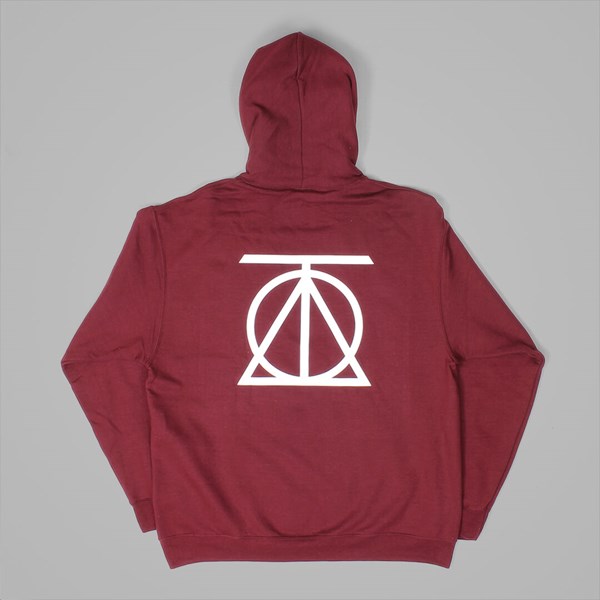 THEORIES CREST PULLOVER HOOD MAROON WHITE 