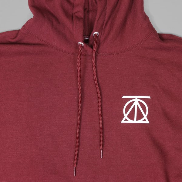 THEORIES CREST PULLOVER HOOD MAROON WHITE 