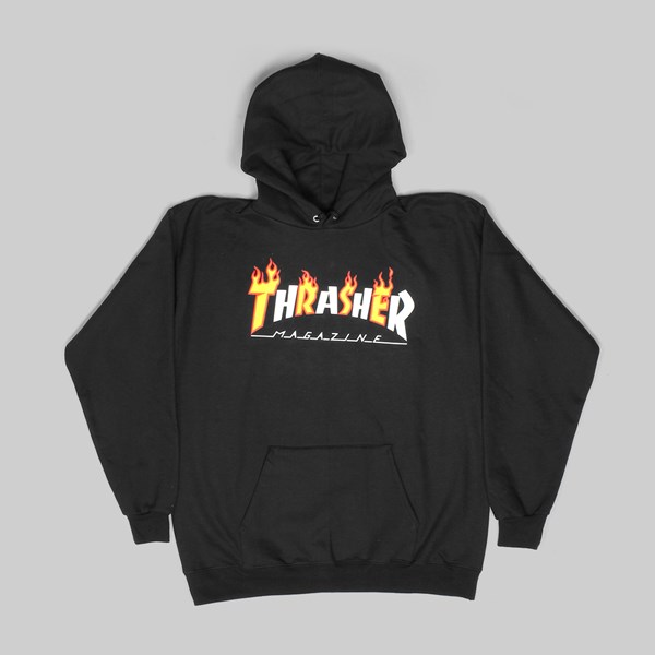 THRASHER FLAME MAG PO HOOD BLACK | THRASHER Hoods