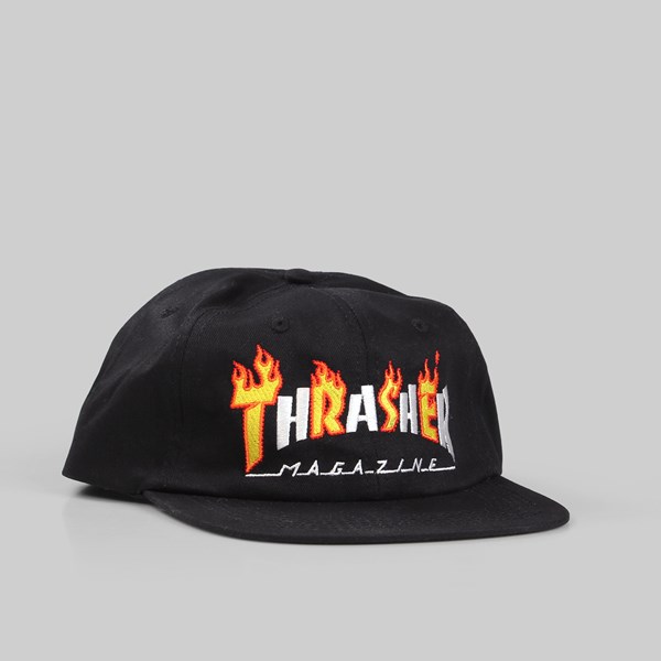 THRASHER FLAME MAG SNAPBACK CAP BLACK 