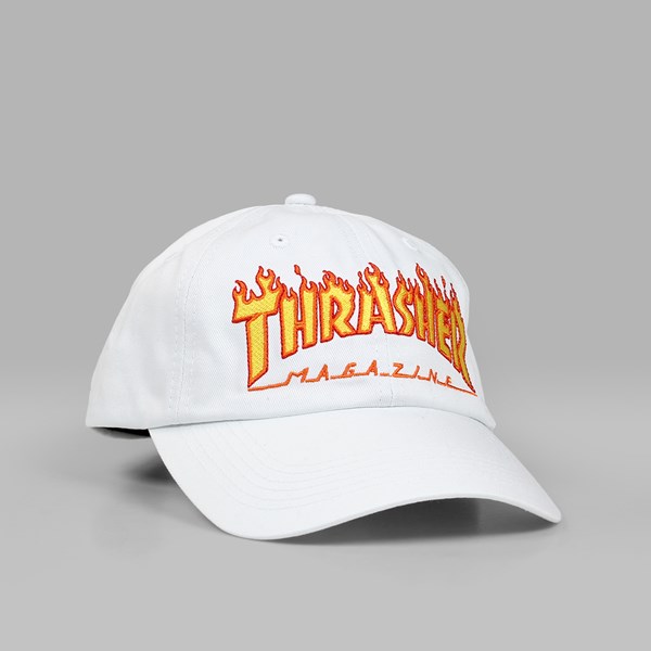 THRASHER FLAME OLD TIMER CAP WHITE 