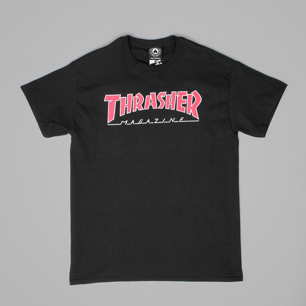 THRASHER MAG OUTLINED TEE BLACK 