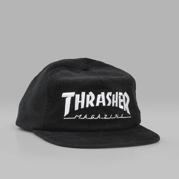 THRASHER MAGAZINE LOGO CORDUROY CAP BLACK 