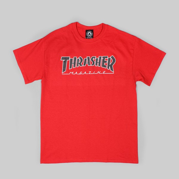 THRASHER MAGAZINE OUTLINED SS TEE RED 