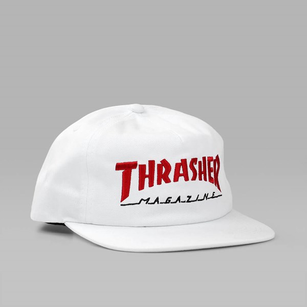 THRASHER TWO TONE MAGAZINE CAP WHITE RED 