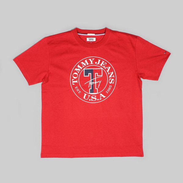 TOMMY JEANS CIRCLE PREMIUM SS T-SHIRT RED 