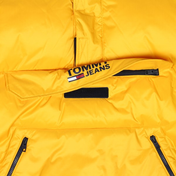 tommy jeans yellow padded popover jacket