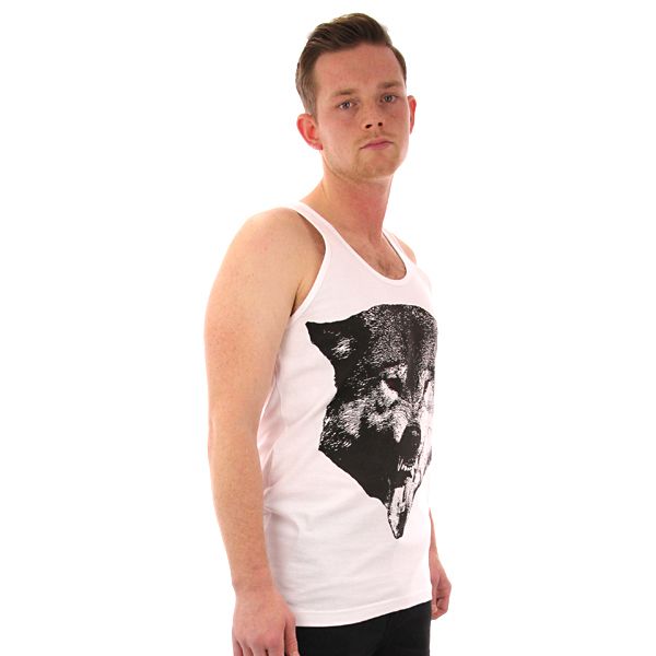 Actual Pain Acid Wolf Tank Top White
