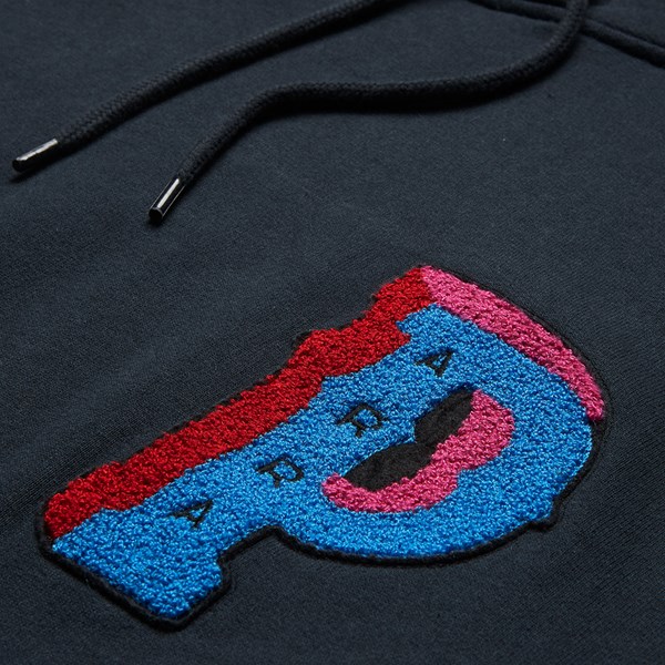 BY PARRA DROPPED OUT HOODED SWEAT NAVY 