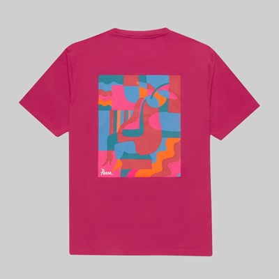 BY PARRA SITTING PEAR TEE PURPLE PINK 