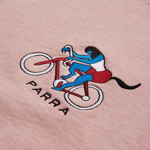 BY PARRA THE CHASE CREW NECK SWEATSHIRT PINK 