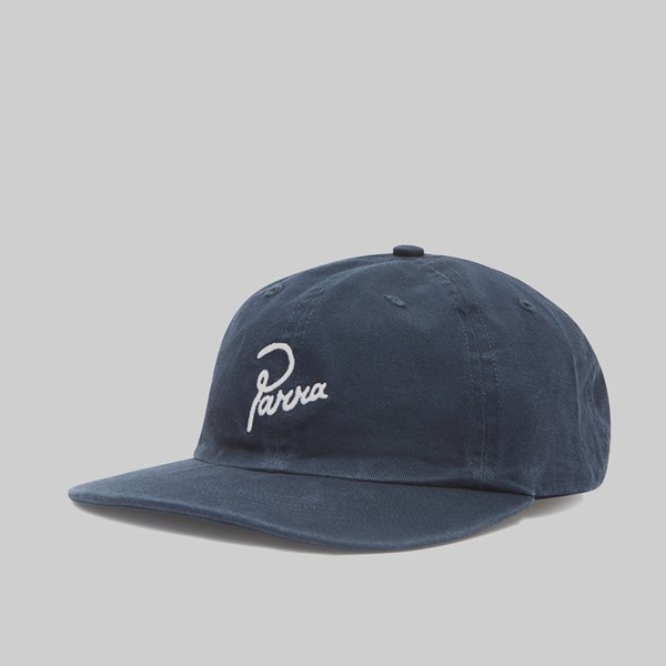 BY PARRA WASHED SIGNATURE LOGO HAT NAVY 
