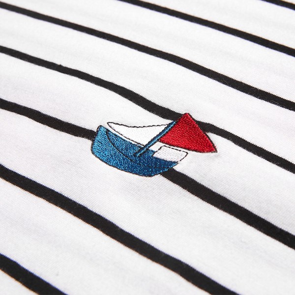 BY PARRA PAPER BOAT STRIPER T-SHIRT WHITE 